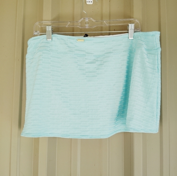 New Without Tags Women's Seafoam Mint Green Swim Skirt Bikini Bottoms Size 14 - Picture 3 of 6